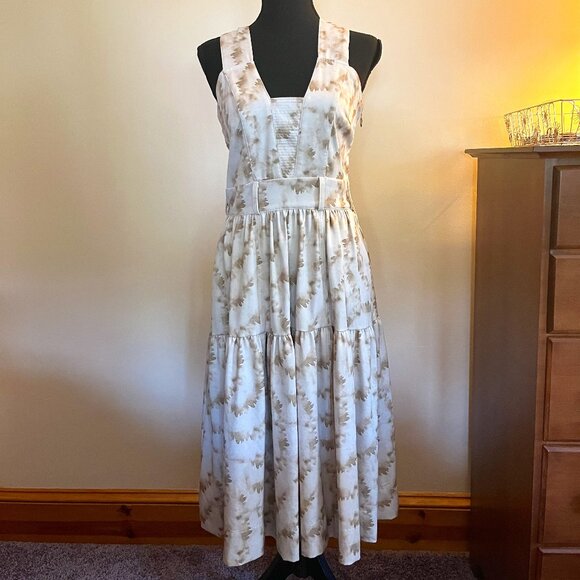 Italian Classic Long Flare and Belted Patterned Dress - Picture 1 of 10